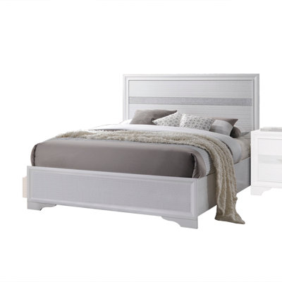 Lit standard en bois Susy en blanc