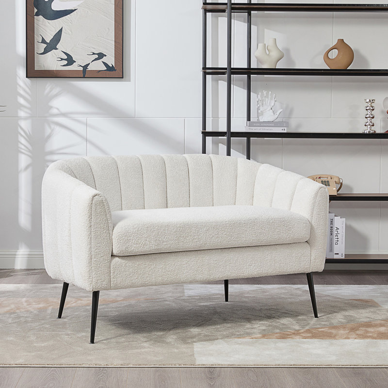 Causeuse rembourrée de 50,2 po de largeur, petit canapé moderne glam avec pieds en métal pour un confort élégant