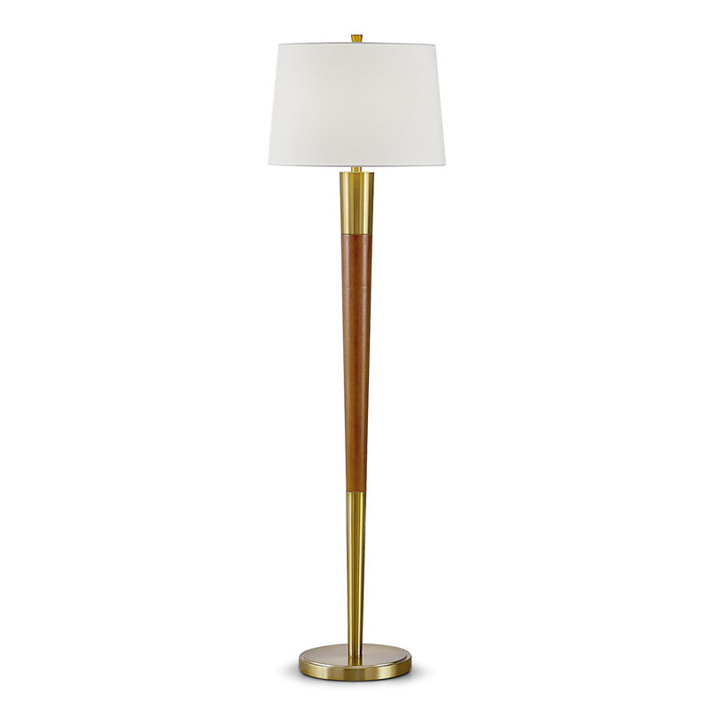 Vanover 63'' Traditional Floor Lamp, Brushed Brass