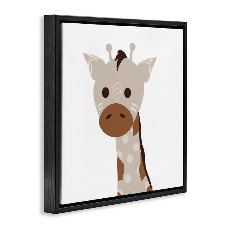  «Neutral Tone Giraffe» par Daniela Santiago, H 25 po x l 25 po, Noir, noir, noir, noir