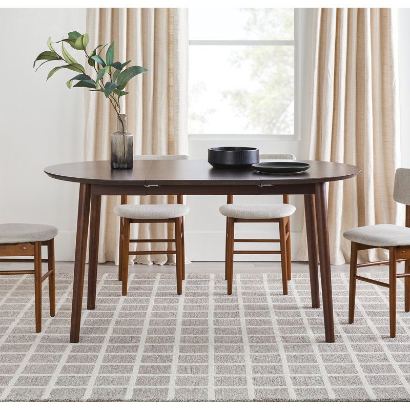 Linelle Solid Wood Extendable Dining Table, Walnut