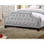 Grand lit moderne en polyfibre gris avec tête de lit élégante et conception de chambre à coucher de taille Fb