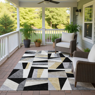 Tapis géométrique intérieur / extérieur lavable à la machine Chantille ACN2327