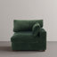 Upholstered Faux Rabbit Fur Flannel Armchair with Pillow Back, One Arm Single Chair Module Part For Sectional Sofa-116167159