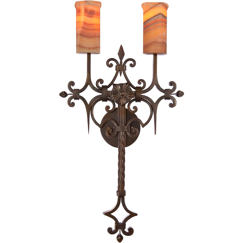 St. James Wrought Iron Candle Wall Light, Bronze