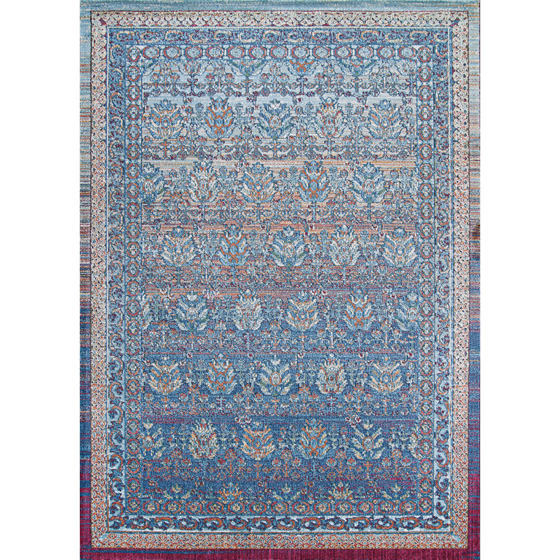 Tapis bleu marine Douglas-John, Rectangle 5 pi 3 po x 7 pi 6 po