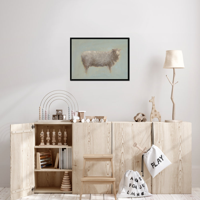 Badilla Sheep Strut III by Marilyn Wendling - Painting, 55cm H x 80cm W, Black Framed Paper Print