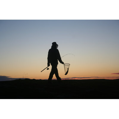 Fishingstory - Silhouette by Mortenklevis - Wrapped Canvas Print