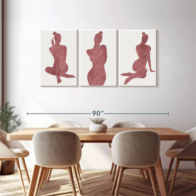 Impression sur toile Minimalist Bare Belle, H 36 po x l 74 po x P 1,25 po