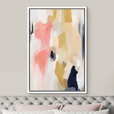 Signe, reproduction d'art sur toile encadrée, peinture jaune et jaune, collage, formes abstraites, illustrations, minimalisme, décor, relax, zen, coloré, nordique, salon, chambre à coucher, bureau