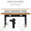 59" Work Bench With Drawer, Height Adjustable Legs, Bamboo Tabletop Workstation Tool Table On Wheels For Garage, Weight Capacity 1320 Lbs