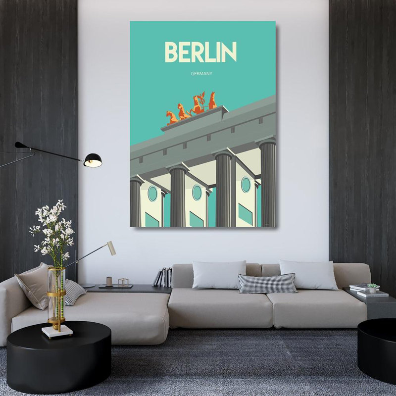 Art encadré sur toile Corrigan Studio® ARCTIC FRAME, affiche de voyage berlinoise