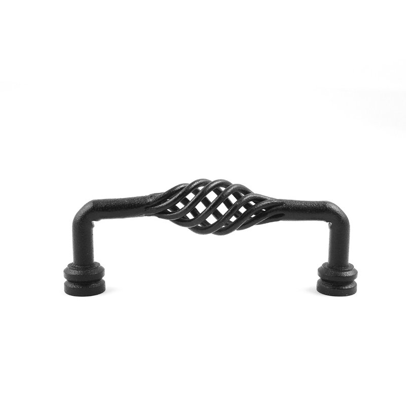 Black Wrought Iron Birdcage Cabinet Pulls with Mounting Hardware