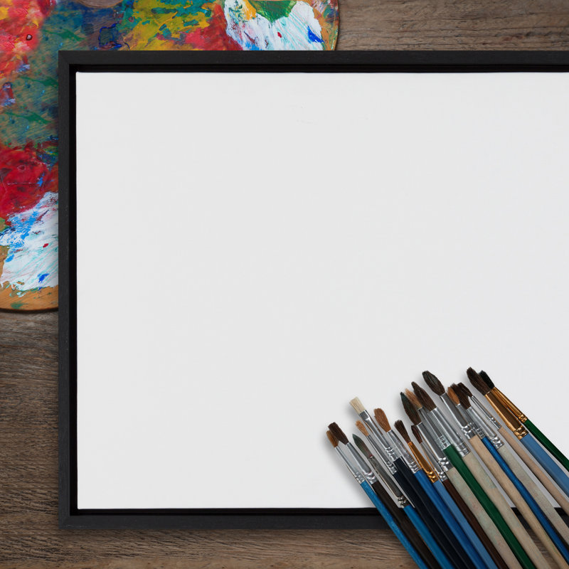 Peinture vierge sur toile encadrée, Cadre noir