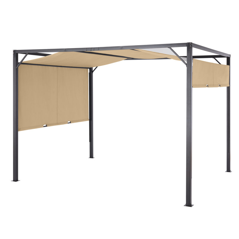 Beige Whisper 10x8 Pergola Replacement Canopy with Sliding Roof