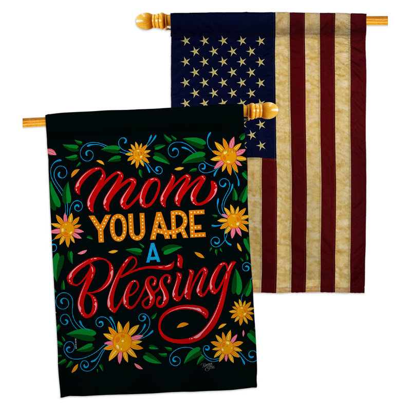 Drapeau de maison décoratif à 2 côtés en polyester / mélange de polyester 40 x 28 po