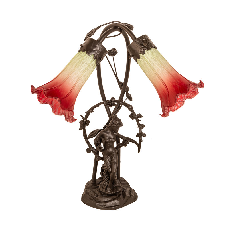 Diop Table Lamp, White/Red