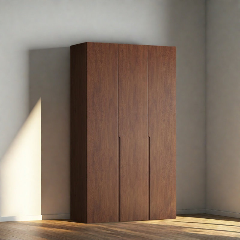 Simple Modern Walnut Wardrobe, 94.49" H x 47.24" W x 19.69" D