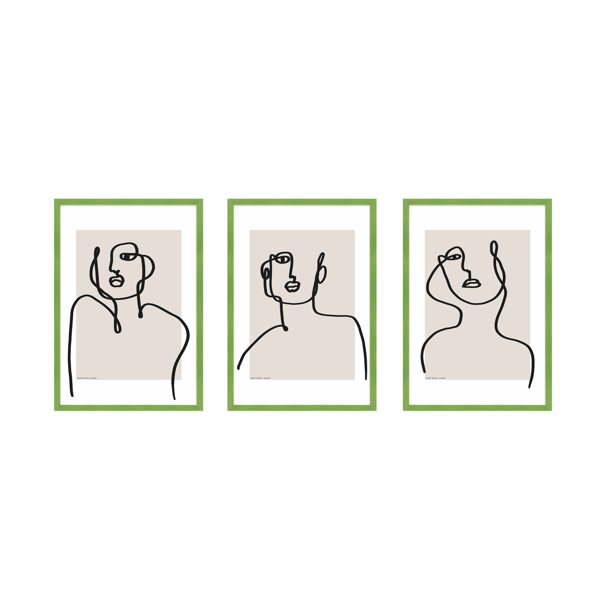 Figure And Form by Romina Gadler, Lime Green Framed Paper, 25" H x 17.5" W x 1.25" D
