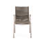 Chaises de salle à manger d'extérieur en aluminium 2 pièces avec siège en corde taupe, structure argentée, siège moderne 2, ambiance relaxante