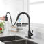 Robinet de cuisine tactile avec poignée rétractable à 360 degrés, acier inoxydable noir mat, contrôle de la température et du débit de l'eau à une poignée, rouille, profondeur de 16,66 po, largeur de 10,36 po, hauteur de 2,55 po, poids de 4,74 lb