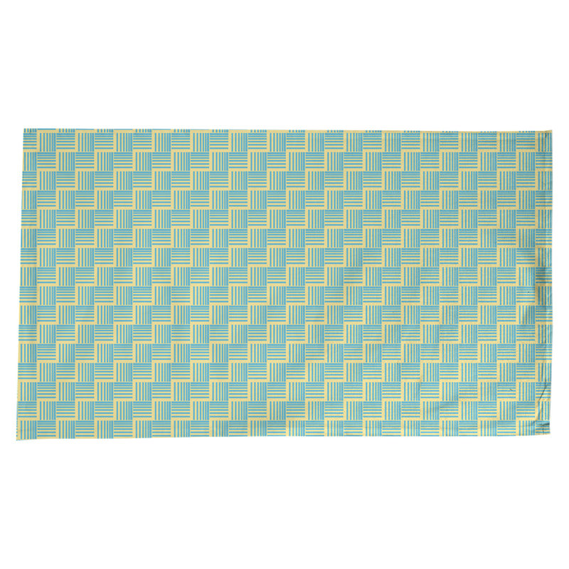 Rayures nattes classiques Nappe, Jaune / bleu sarcelle