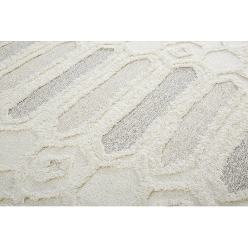 Saint Lucia Hand Woven Wool Abstract Area Rug, Rectangle 8' x 10'