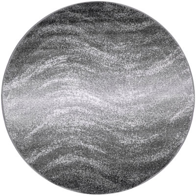 Tapis abstrait Asavira pour le salon, la chambre et la cuisine, gris anthracite / noir