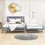 Lit plateforme double en bois avec lit gigogne réglable simple et tête de lit-87055825