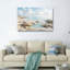 Ensemble de 1 tableau sur toile représentant une scène de plage-129060902-129060906
