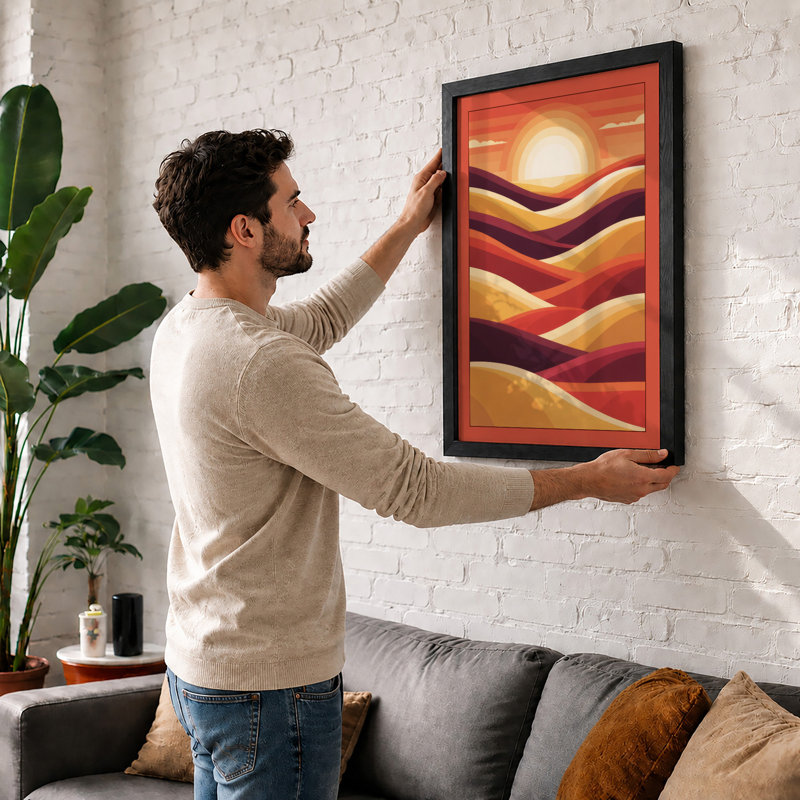 Undulating Sunset Minimalist - Print, Unframed, A4 - 29.7 x 21.0 cm
