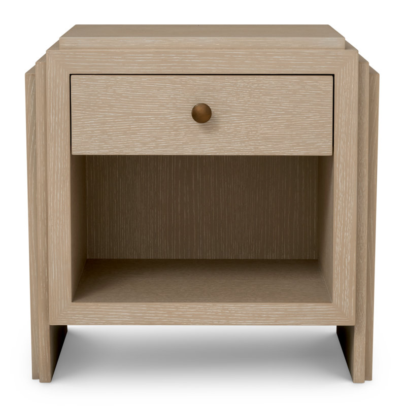 ArtDeco 1 - Drawer Nightstand, Washed Oak