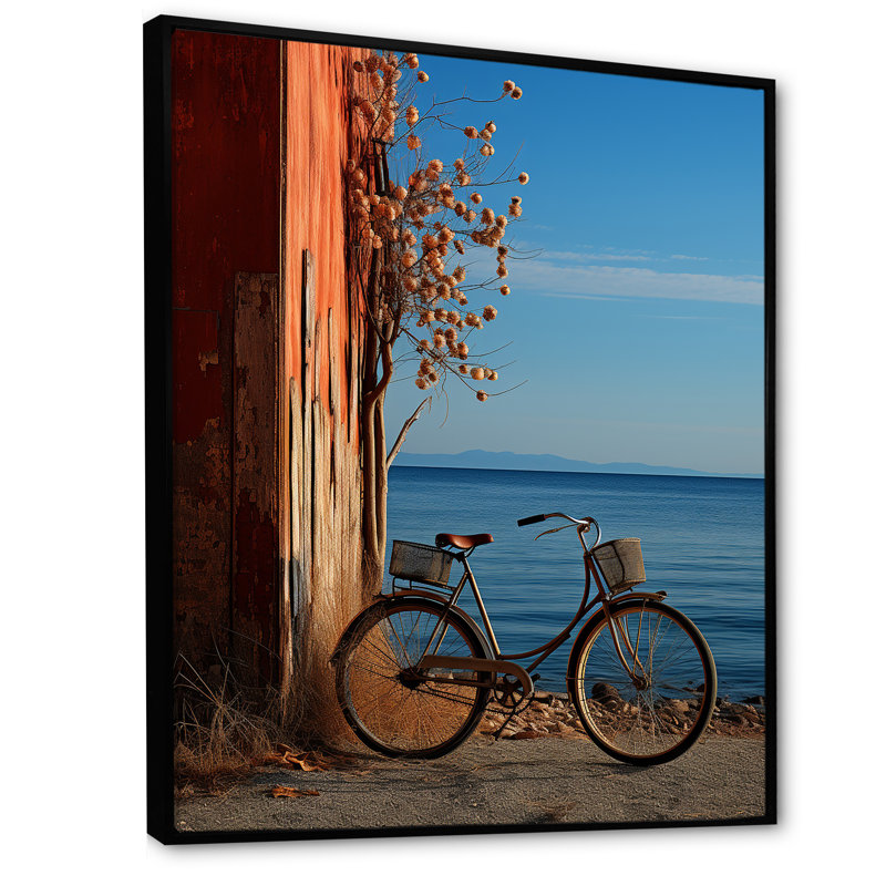 Cobalt cruiser bicyclette sur toile, Cadre flottant noir, H 44 po x l 34 po x P 1,5 po