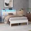 Structure de lit avec station de charge, lumières DEL, tête de lit tapissier, étagère de rangement à 2 niveaux-824288520-1040662033-1071383132