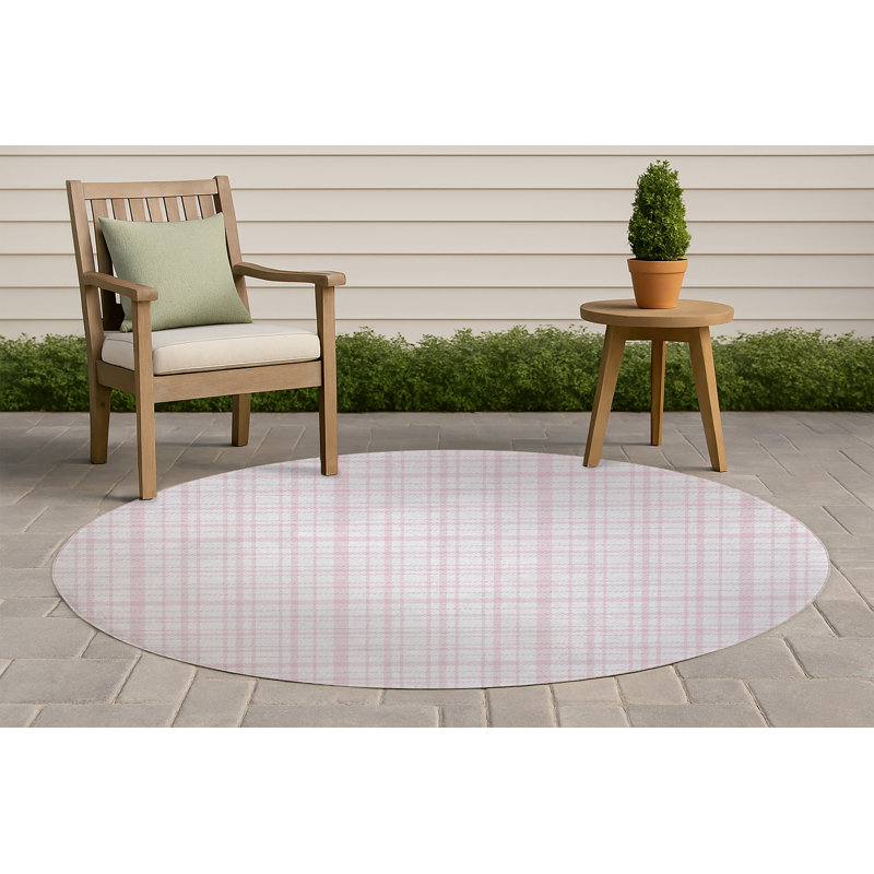 Tapis d'extérieur antidérapant à carreaux Liz, Rond 5 pi