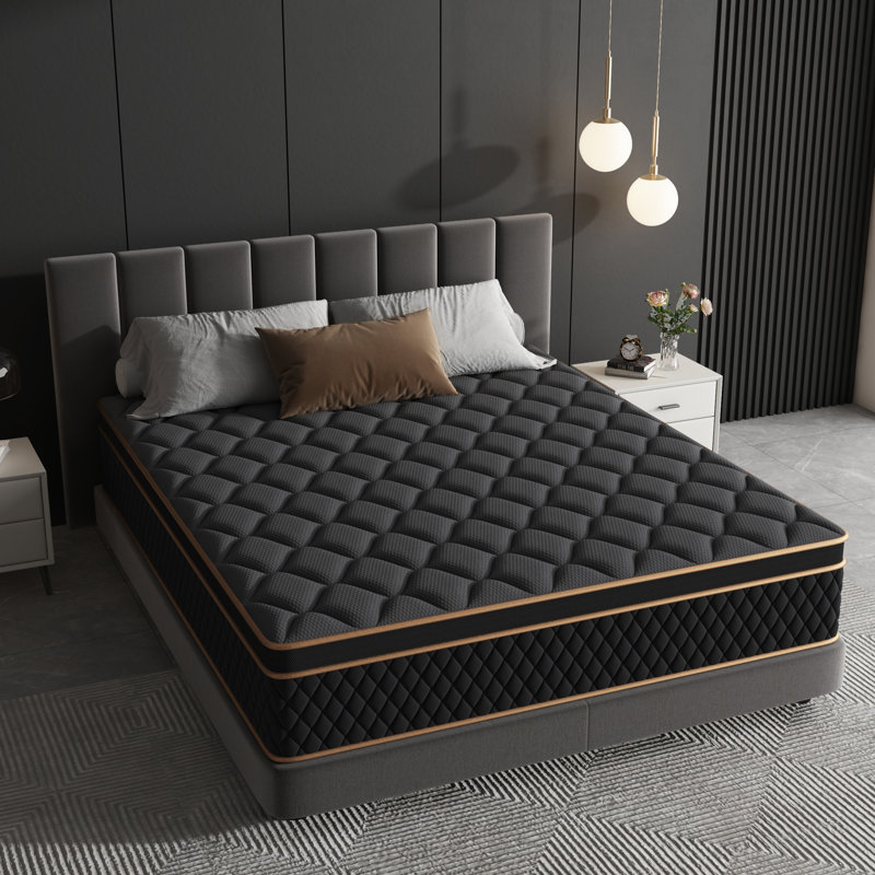 Matelas hybride rafraîchissant de 30 cm (12 po) en mousse à mémoire de forme et gel, fermeté moyenne, livré dans une boîte et certifié CertiPUR-US et OEKO-TEX®.