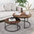 Iysiss Round Modern Nesting Coffee (Set of 2), Stacking Living Room Accent Tables with Tabletops and Metal Frame-495843361