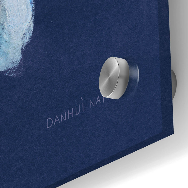  «Boldest Bloom 2 Dark Blue» par Danhui Nai, art mural en verre acrylique, H 36 po x l 36 po x P 0,2 po