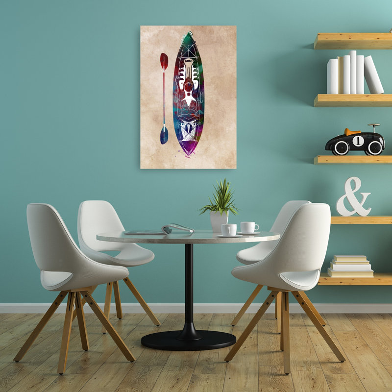 Impression d'art mural coloré au-dessus de l'océan contemporain, H 36 po x l 24 po