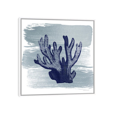 Brushed Midnight Blue Elkhorn Coral by Bluebird Barn - Print on Canvas