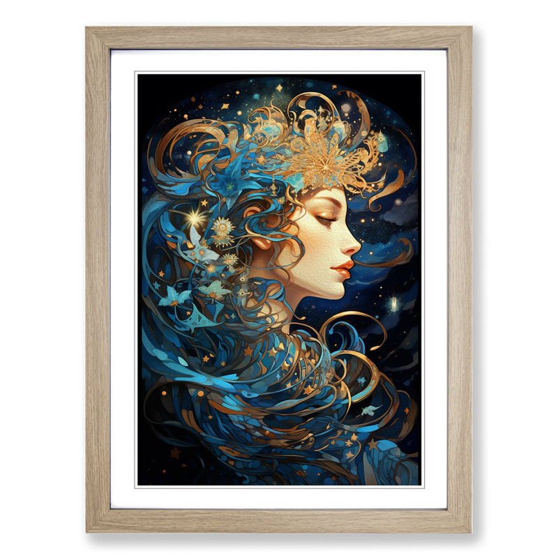 Single Picture Frame Print on Wood, 46cm H x 34cm W, Oak Framed