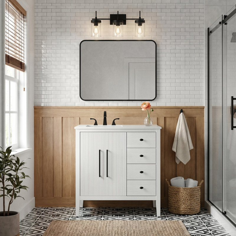 36 inch Single Bathroom Vanity, White