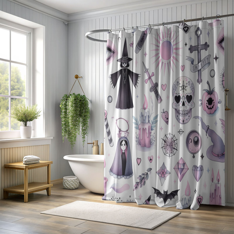 Rideau de douche standard 1 pièce Pastel Grunge, H 74 po x l 71 po