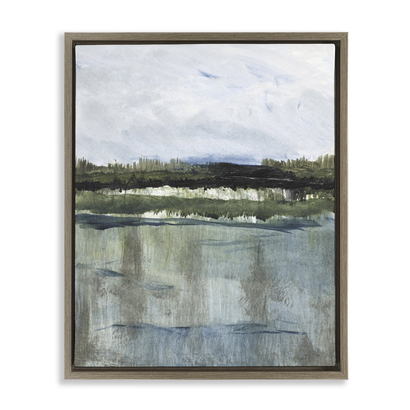 Cadre flottant Northwest Lakeside View, design par Lanie Loreth, Cadre flottant orme Montalcino, H 31 po x l 25 po