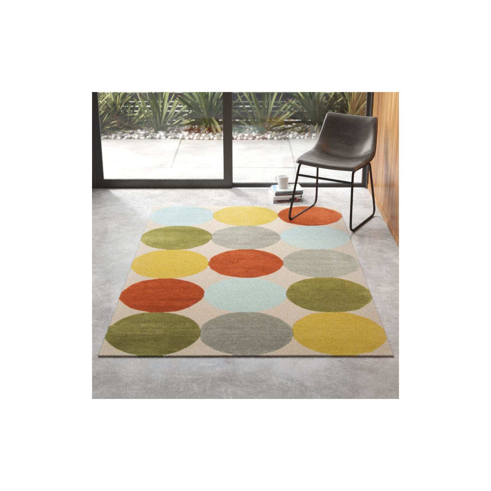 Glory Hand Tufted Wool Green/Gray/Orange Rug, Rectangle 5' x 8'