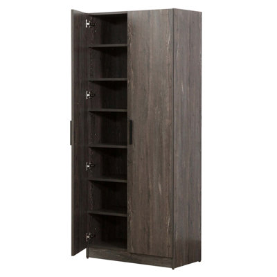 Mia Farmhouse Shoe Cabinet With Six Shelves, Rustic Design For Organized And Stylish Entryways