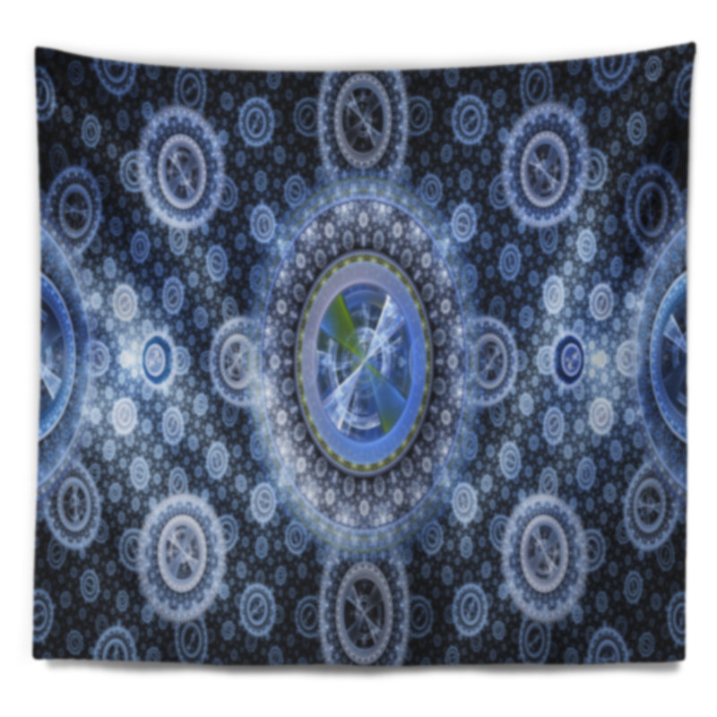 Tapisserie psychédélique relaxing abstract clear blue, H 68 po x l 80 po