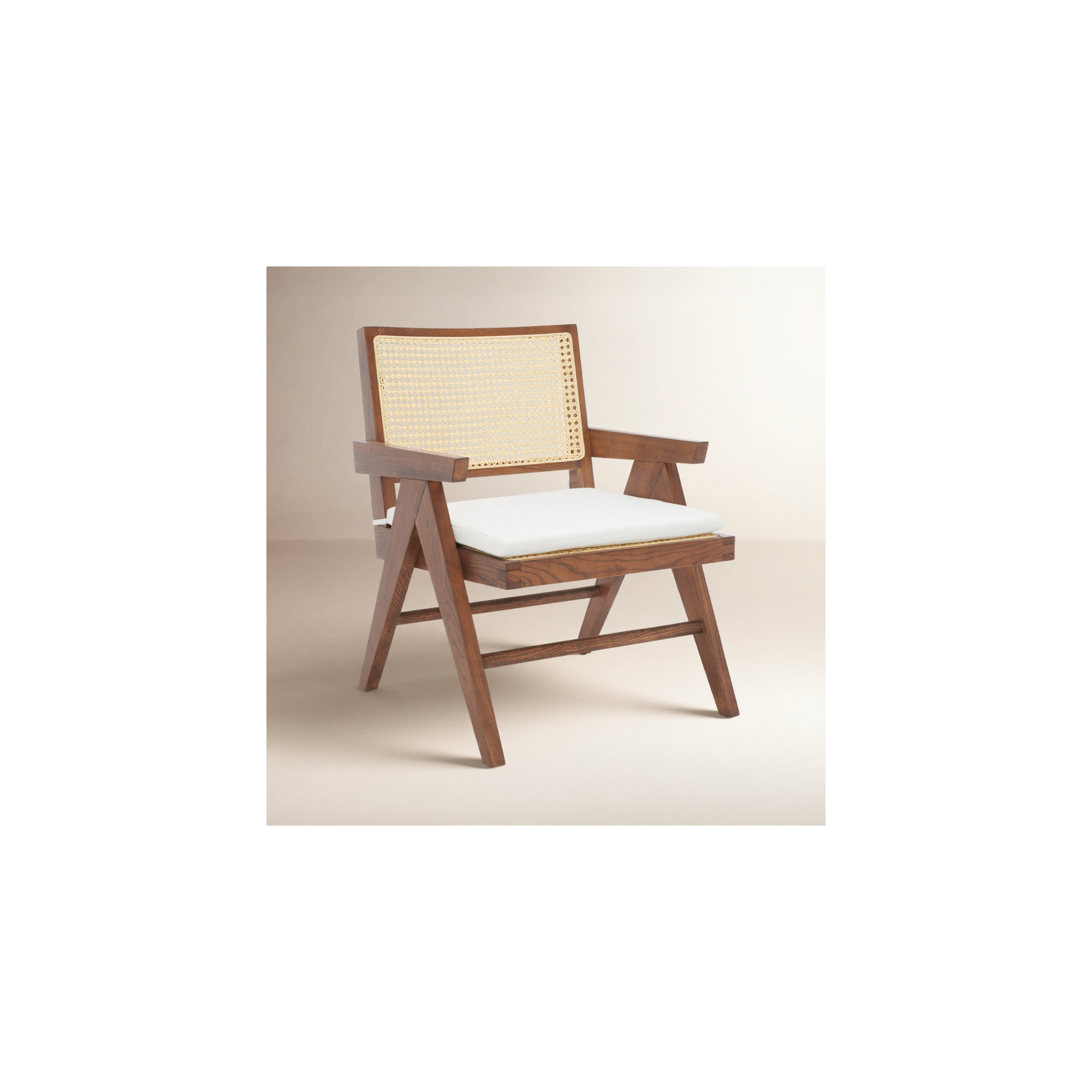 Huck Upholstered Side Chair, Walnut/Natural