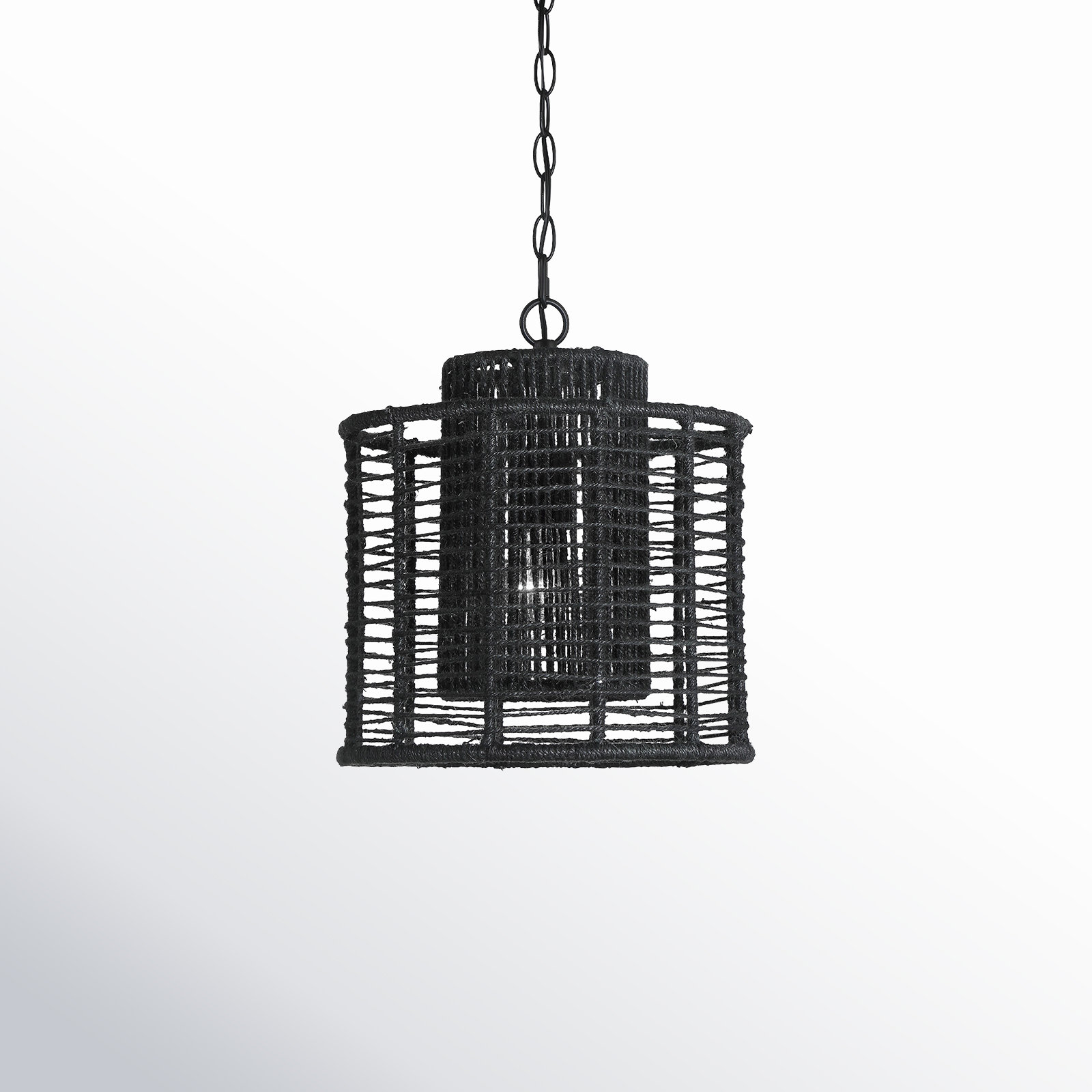 Dimmable Single Light Pendant, Matte Black