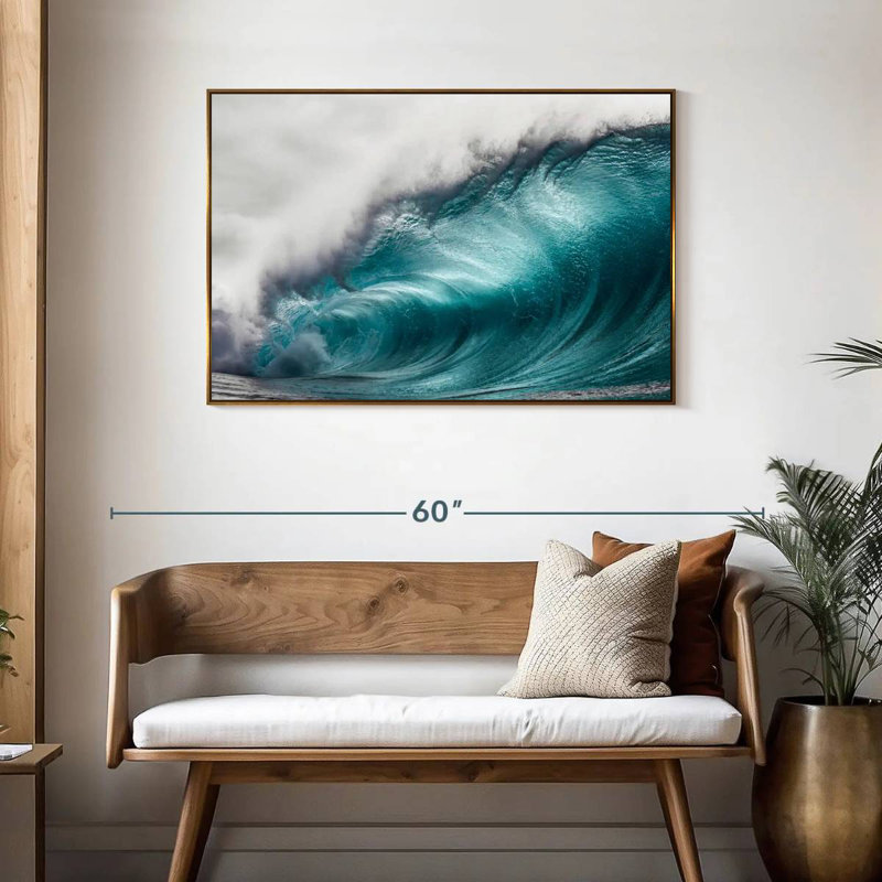 Mammoth Wave, Cadre flottant doré, 43 po x 29 po